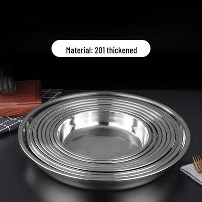 Thickened Stainless Steel Round Serving Plate