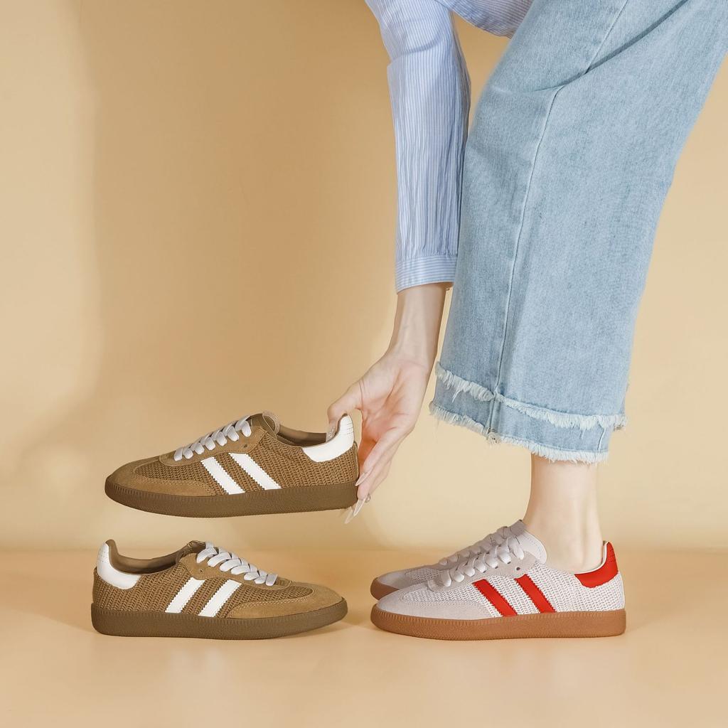 2025 autumn new fashion platform German training shoes women wear high-end sense source Litong casual women's shoes flat baseplate shoes