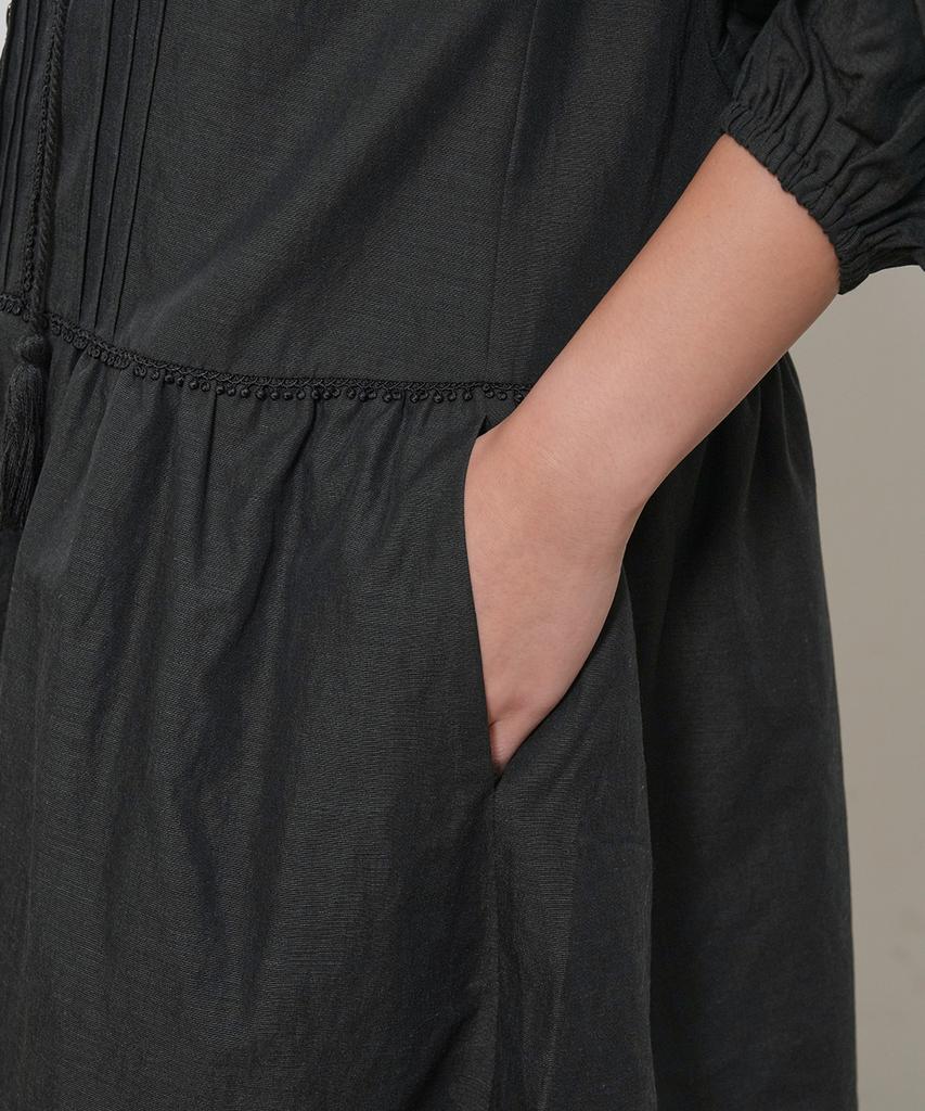 General Idea Pintuck Low-Rise Dress [Black] / Gf2Lop507