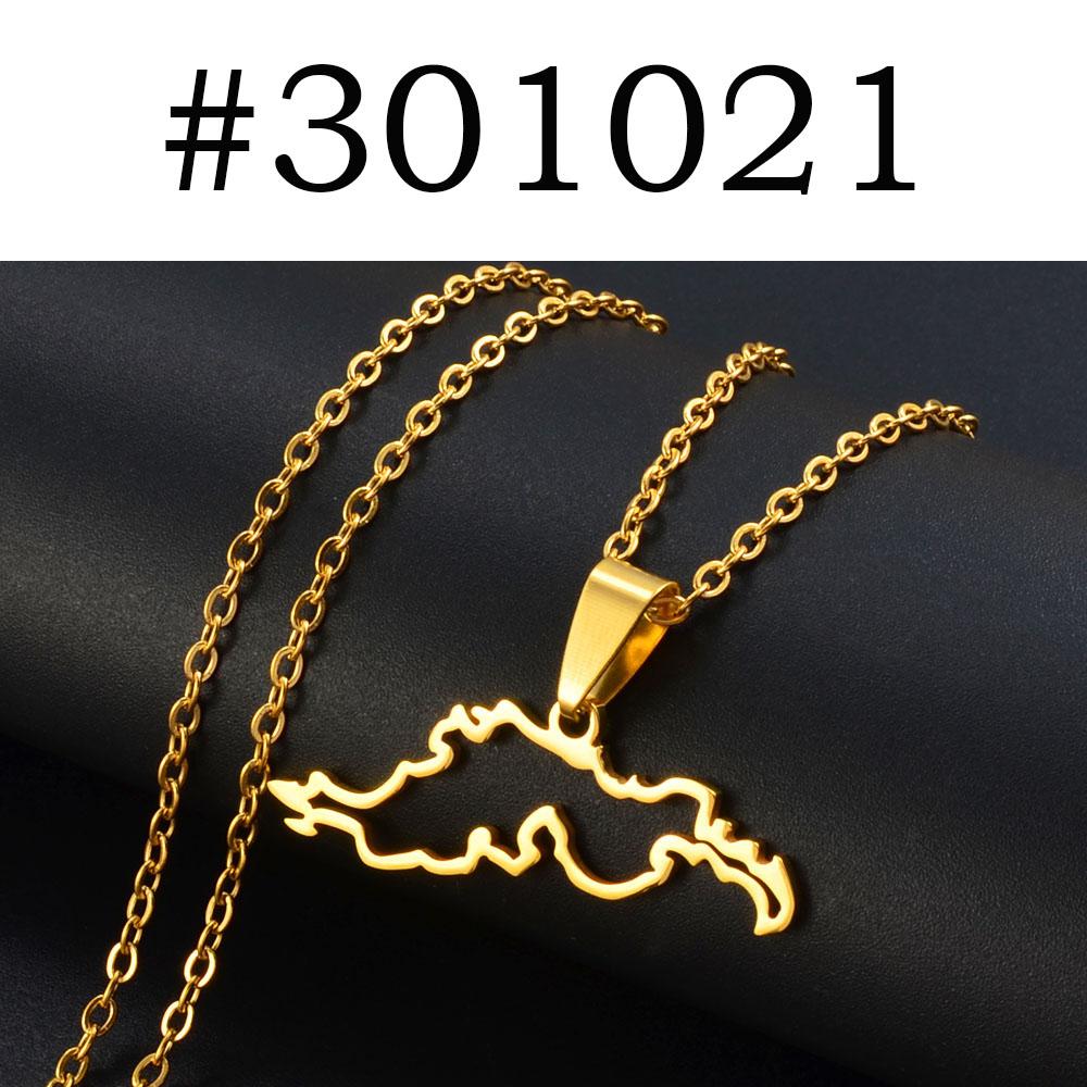 Anniyo The British Virgin Islands Tortola BVI Map Pendant Necklaces for Women Men Stainless Steel Jewelry #301021 45cm or 17.7 Inches