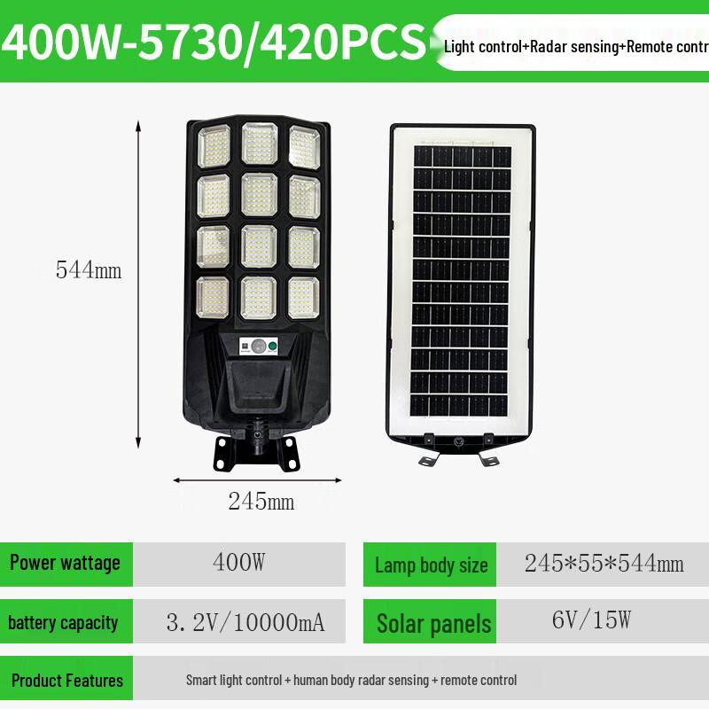 Liangtu 500W Outdoor Solar Motion Sensor Street Light