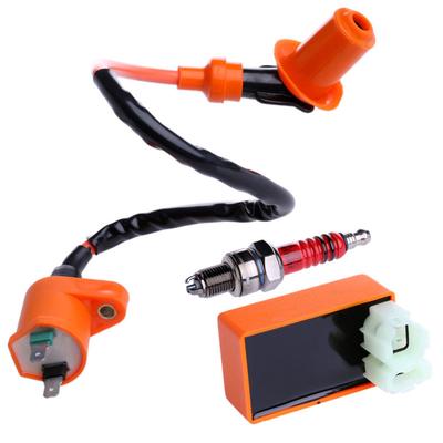 Racing 6 Pin Ignition Coil Cdi+Ignition Coil+Spark Plug For Gy6 50Cc 125Cc 150Cc