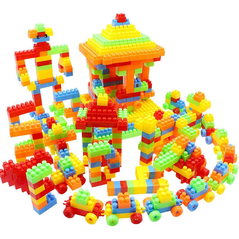Childrens Diy Plastic Building Blocks Assembly Interlocking Early Education