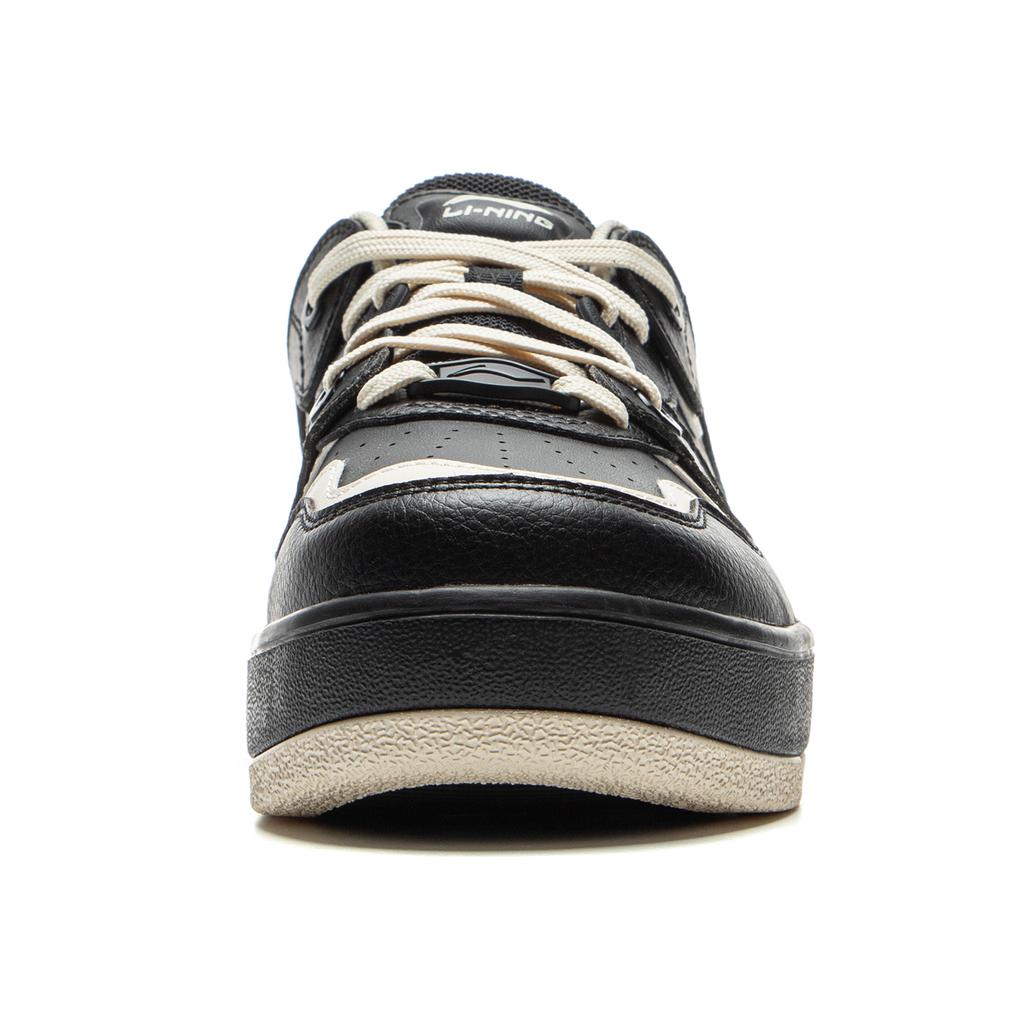 Li Ning Cheese Classic Fashion Casual Versatile Non-Slip Shock Absorbing Durable Lightweight Low-Top Skate Shoes Women Sneaker Black AGCV098-4