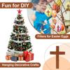 70Pcs Wooden Crossed Shape Pendant Bag Ornament with Beaded Chain for Christmas Tree Decoration Festival Celebration