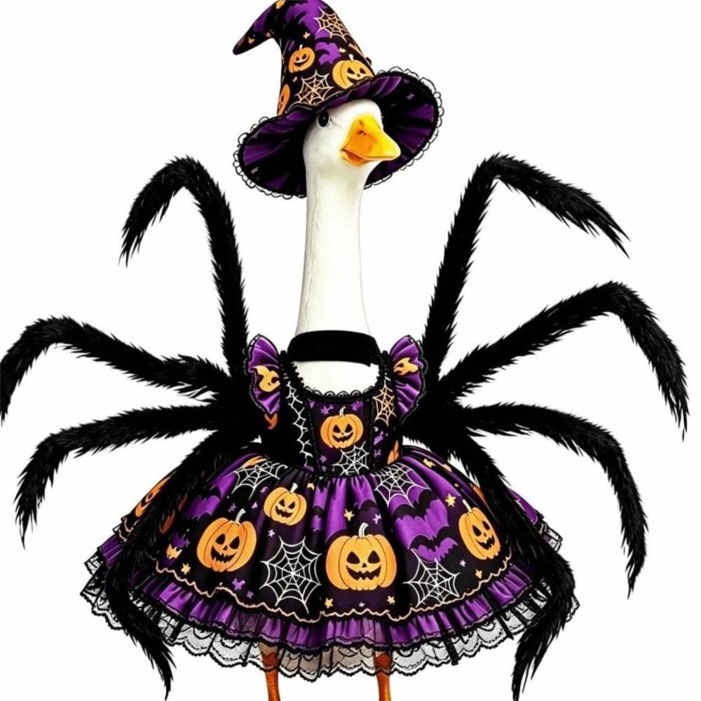 1 Set 23 Inch Fit Porch Goose Outfits Pumpkin Dress Goose Dress for Statue  Outdoor Patio