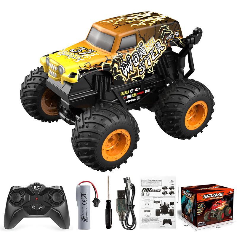 Remote Control Stunt Car with 360° Rotation, Big Foot, Dinosaur & Shark Head – Children s Toy 1:20