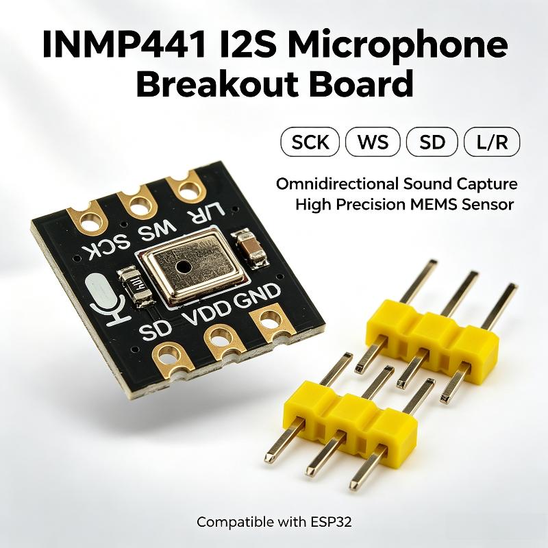 1 Set Mems High Precision Low Power Consumption Inmp441 Omnidirectional Microphone Module Supports Esp32 For Voice Acquisition