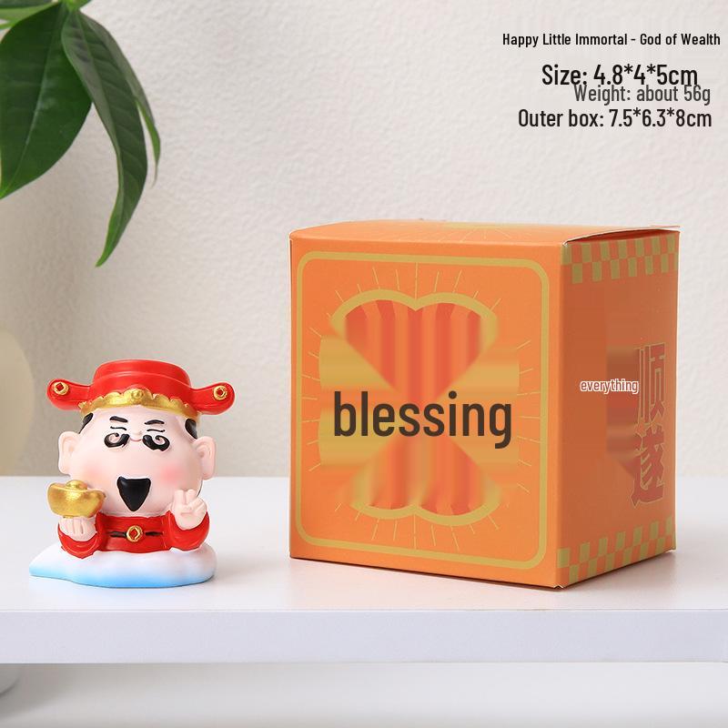 Happy Cartoon Immortal Healing Desk Ornaments - Stress Relief & Birthday Gift