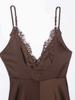 Summer Women's Sexy Spaghetti Strap Dress in Black/Brown