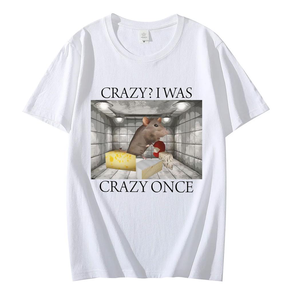 Crazy Rat Funny Meme TShirt Men Women Clothing High Quality Fashion Oversized TShirts Summer Casual Cotton T Shirt Streetwear