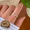 Korean S925 Silver Cross Military Flower Ring: Retro, Adjustable, Fashionable Hip-Hop Index Finger Design for Women.