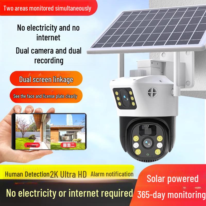 4G Wireless Outdoor Solar 360° Surveillance Camera with Mobile Remote & HD Night Vision
