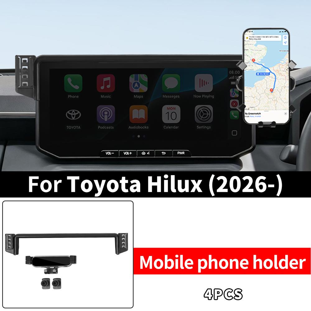 For 2026 Toyota Hilux SR Pickup Navigation Screen Phone Holder Adjustable Stable Anti Shake Hands Free Auto Interior Accessories