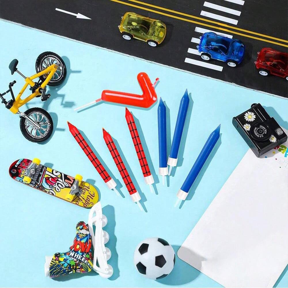 6 Spider Themed Birthday and Number 0-9 Candle Set Spider Themed Male and Female Birthday Decorations Candle Cake Top Cover Spid