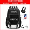 Cartoon Anime-Inspired Canvas Backpack Teens Students With USB Charging Port Waterproof School Bag