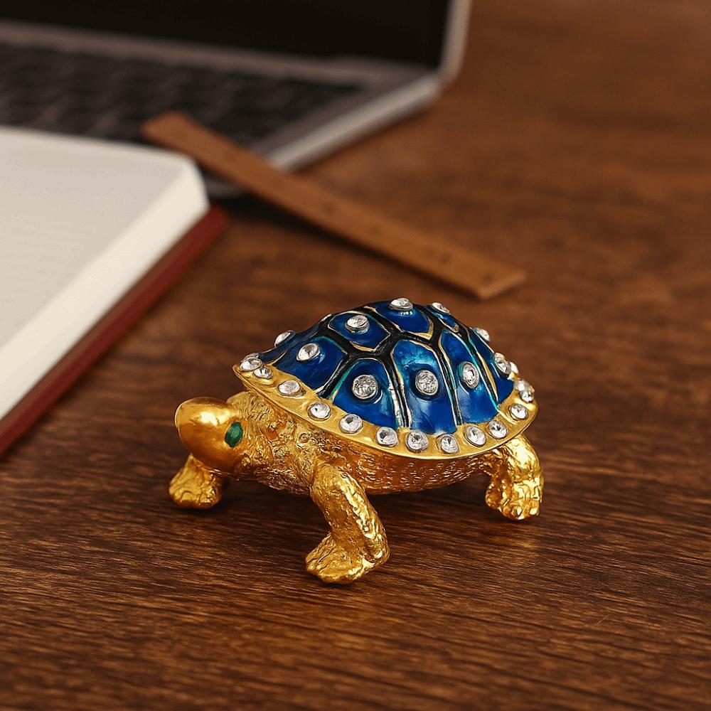 Elegant Turtle Jewelry Box Decorative Metal Turtle Ornament Vintage Storage Case  for Rings