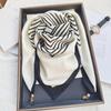 Magnetic buckle triangular small square scarf silk scarf women's spring and autumn summer shirt neck protection scarf thin scarf 71x71