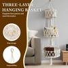 3 Tier Hanging Fruit Basket Handmade Woven Hanging Storage Basket Flower Pot Planter Hanger Garden Decoration Kitchen Basketry