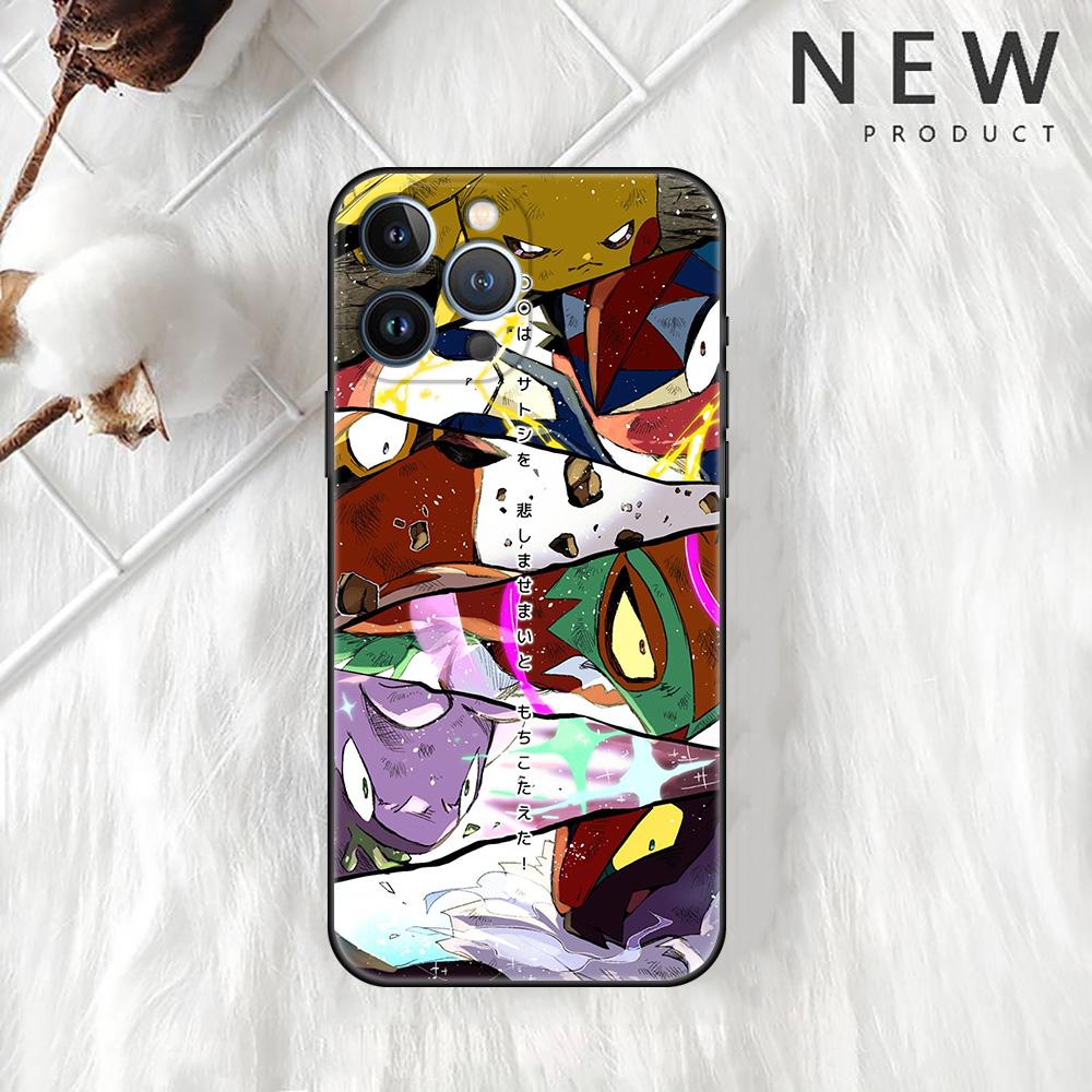 

Hot Pokemon Game For Apple iPhone 13 Pro Max 11 12 Mini Soft Phone Case 15 14 Plus Cases 7 8 XR Black Silicone Cover Fundas iPhone 13 Pro