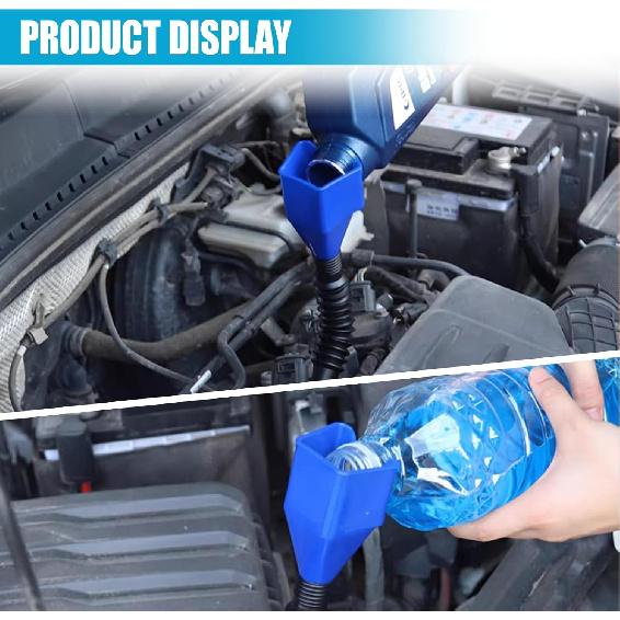 Flexible Car Fuel Funnel, Retractable Plastic Automotive Oil Exchange Funnels, Foldable Clasp Gasoline Funnels, Universal Draining Tool For Cars And