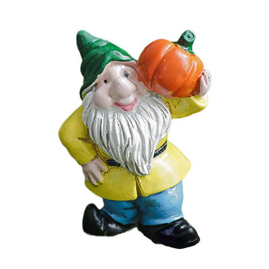 Whimsical Outdoor Garden Decor Mini Gnomes Figurine, Resin Welcome Gnome Statue, Small Fade Resistant Lawn Dwarf Ornament for Fairy Garden, A