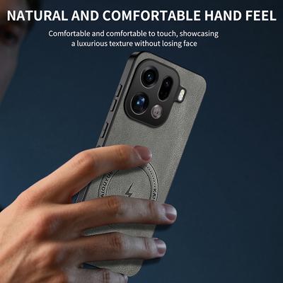 Hülle für OPPO Find X9 Pro Luxus PU-Leder Matte Haut Schützende Magnetische Magsafe Rückabdeckung für OPPO Find X9pro FindX9 Hülle