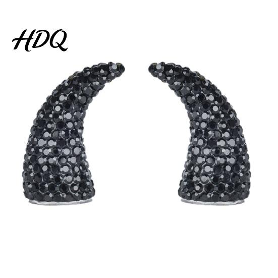 Sparkling Rhinestone Horns for Cosplay 1 Pair Devil Horns Car Dashboard Decor Faux Crystal Demon Hair Themed Gathering Accessories Women Clip