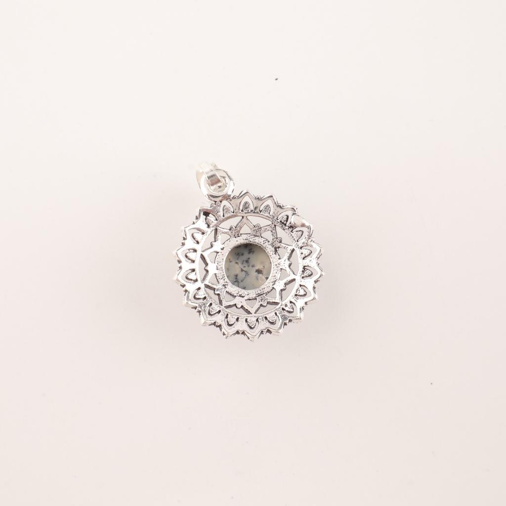 Dendritic Opal Gemstone 925 Sterling Silver Jewelry Pendant 1.14" For Women Gift CP-30-26