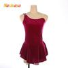 Girls Figure Skating Dress Performance Costume Competition Grading Velvet With Rhinestone Embellishment 20 Colors Available