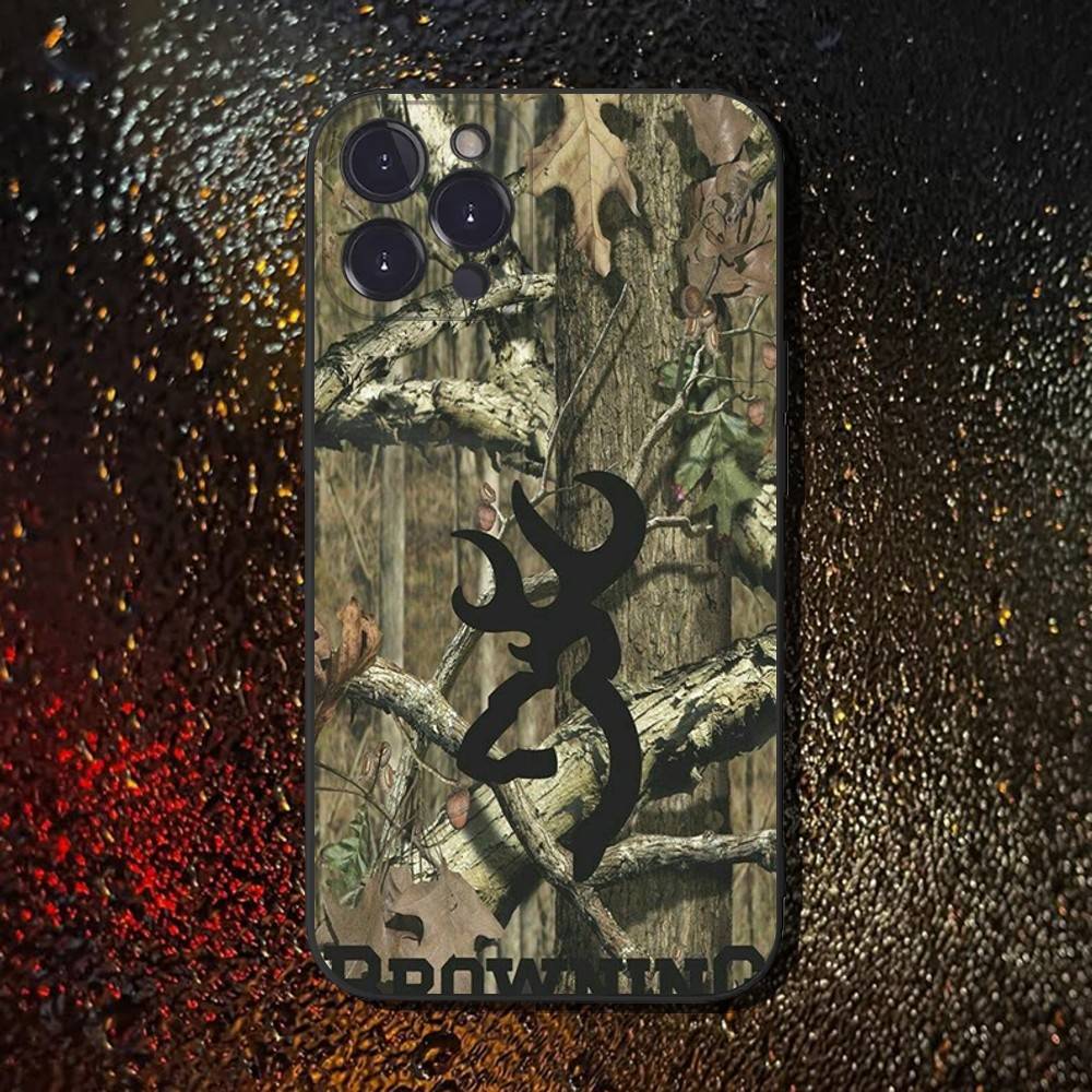 

Deer Hunting Camo Phone Case For iPhone 16,15,14,13,12,11 Plus,Pro Max,XS,X,XR,SE,Mini,8,7,Soft Silicone Black Cover iPhone13mini