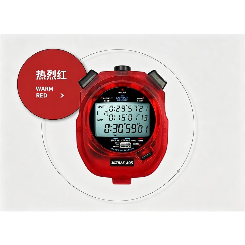 Cronometro Digitale Timer Professionale Atletica Leggera 100 Giri di Memoria Display a 3 Righe Cronografo Luminoso Contatore Sportivo DT495D
