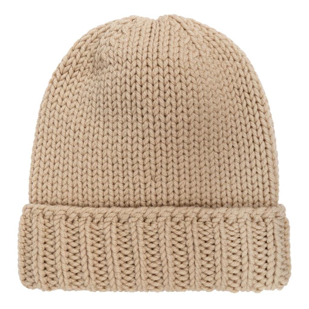 Moncler Logo Design Wool Knit Hat Kids hats Beige J29543B00026M1172