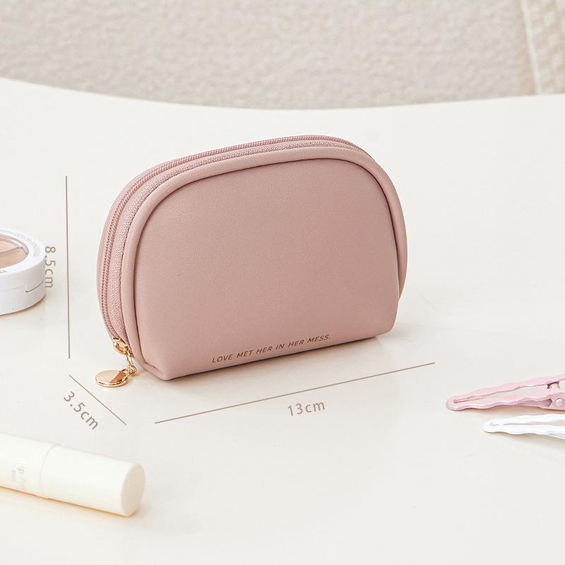 

Women s Mini Cosmetic Bag: Portable Lipstick & Powder Puff Storage with Zipper, Cute Coin Purse