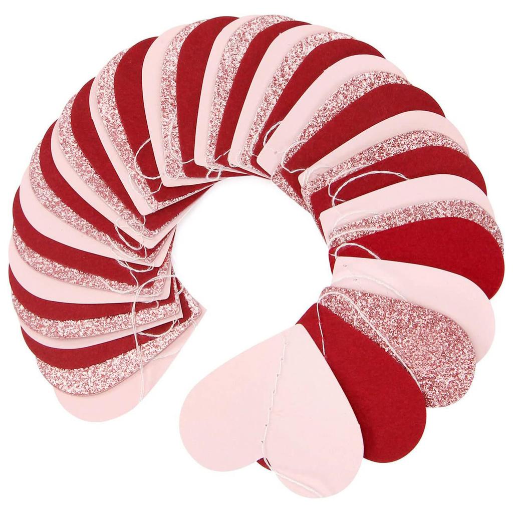 Paper Heart-shaped Wreath - Hanging Ribbon, Suitable For Valentine's Day, Anniversaries, Bridal Showers, Engagements, And Wedding Decorations.