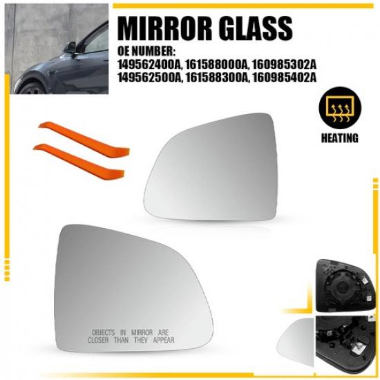 Pair Clear Heated Driver&Passenger Side Mirror Glass for Tesla Model Y -2025