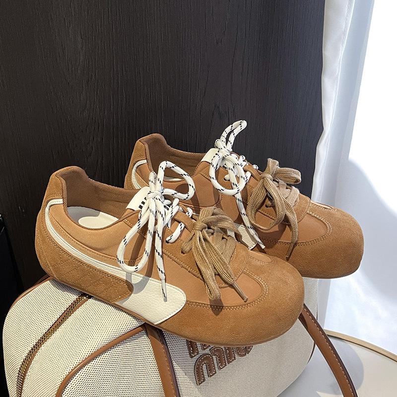 Su Yinyin Has the Same Big Head and Little Cutie~ Mandarin Duck Shoelaces Casual Shoes Inner Height Increase German Training Shoes Women's Forrest G