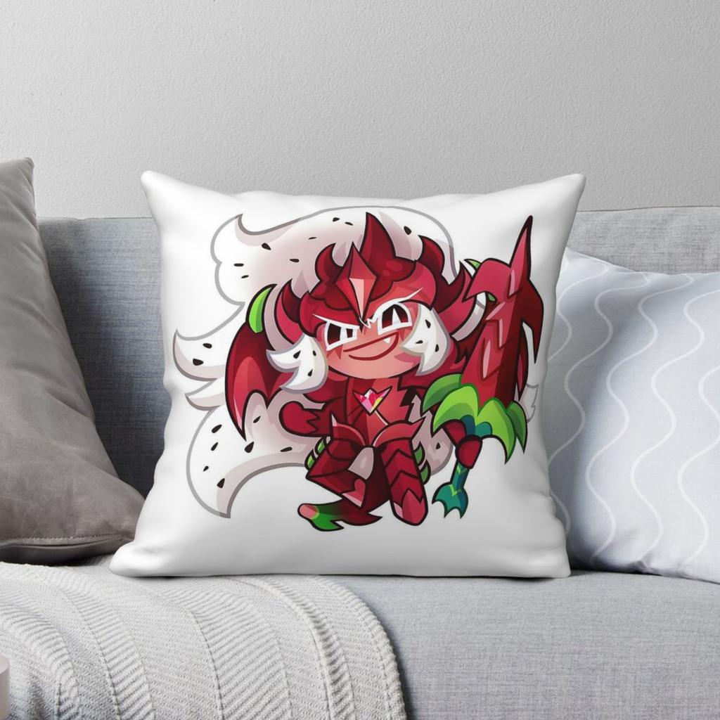 Pitaya Dragon Cookie Run Čtvercový povlak na polštář Polyester Len Samet Vzor Zip Dekorační povlak na polštář Potah na polštář na pohovku