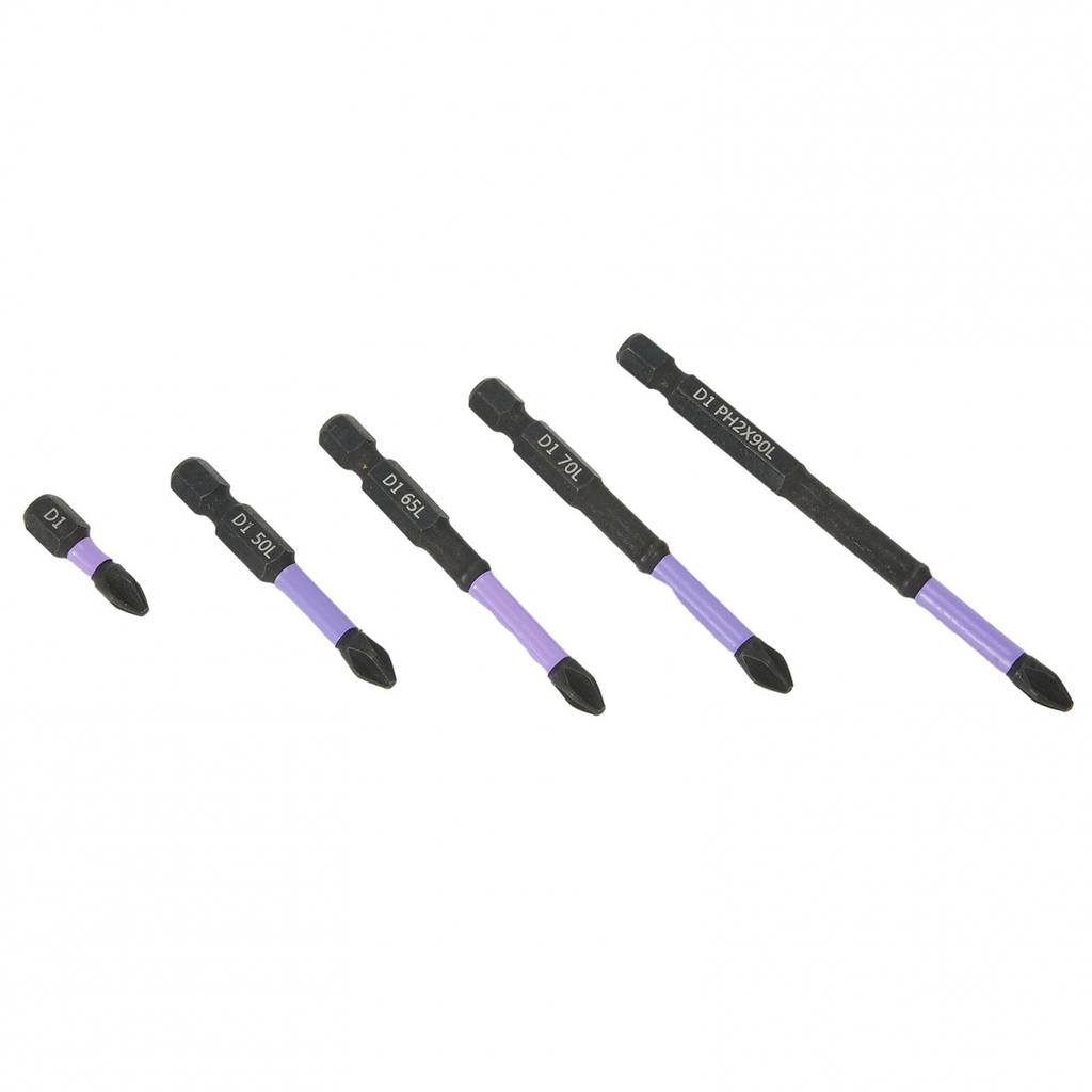 Advanced Magnetic Drill Bit 5PCS PH2 Nonslip Batch Head25/50/65/70/90mm Size