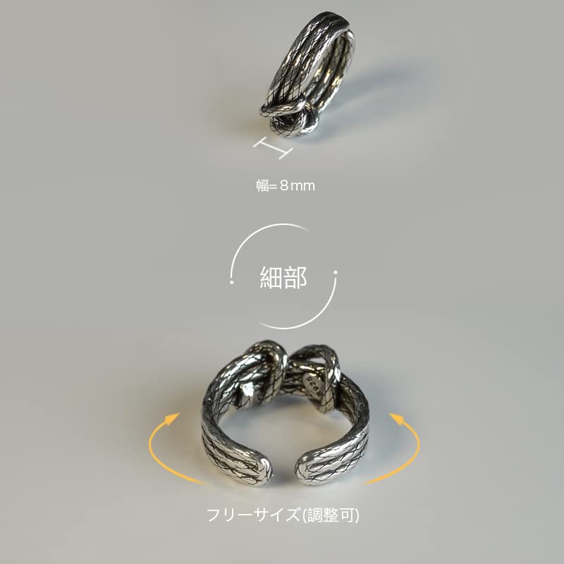 [RAFER] punk fashion summer bond of fate ring men's unique design silver plated Super cool