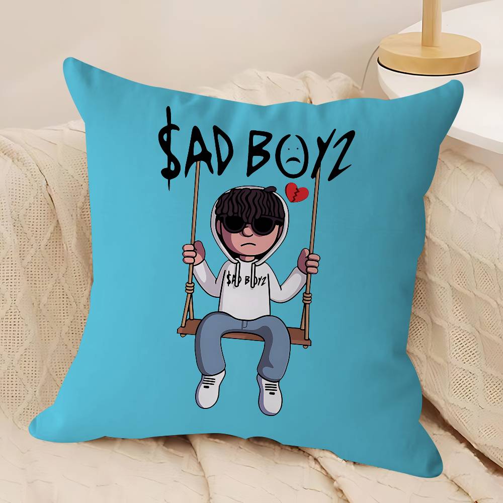 Sad Boyz Pillow Covers Cartoon Sofa Decorative Home Double-sided Printing Short Plush Cute Cushion Cover