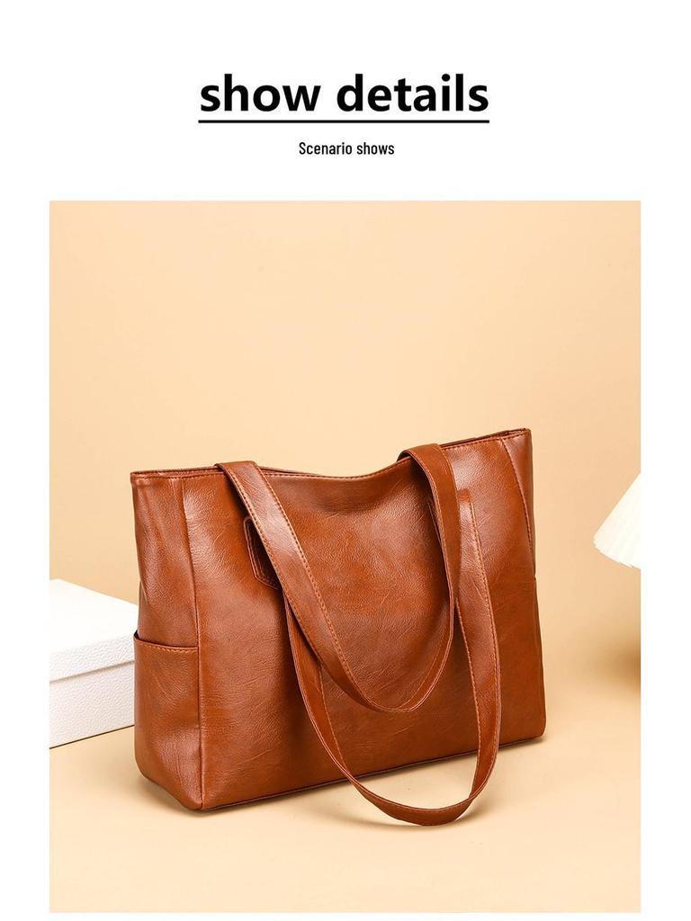 2024 Versatile Large-Capacity Soft Leather Tote Handbag