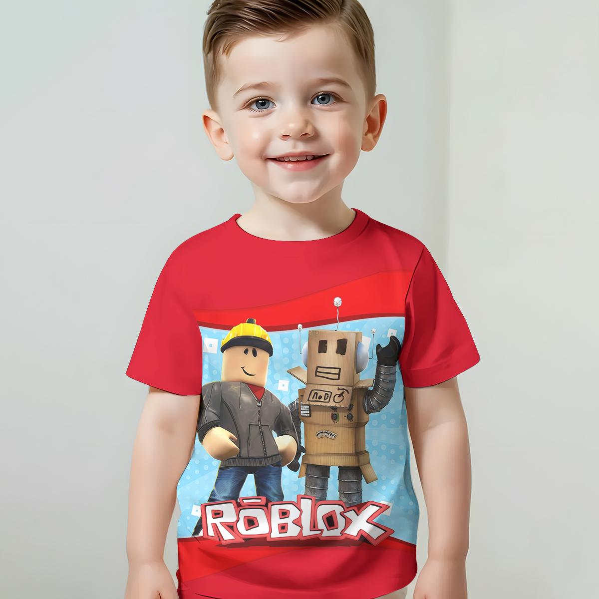 

Принт Одяг для немовлят від 5 до 14 років Чоловічий відкритий одяг для -HOT 3D GAME Діти Хлопчики Дівчата Дитячі футболки Верхні сорочки-RR-ROBLOXES- 130