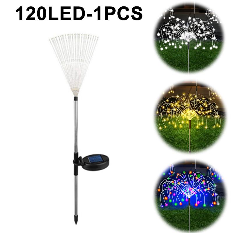 LED Solar Power Firework Lights Garden Decoration Fairy Lights Waterproof Outdoor Dandelion Lawn Lamp for Patio Garden Decor
