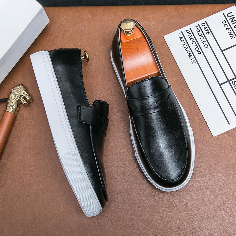 Large 48 Doudou shoes men's business casual leather shoes British foot cover waterproof new one-pedal loafers