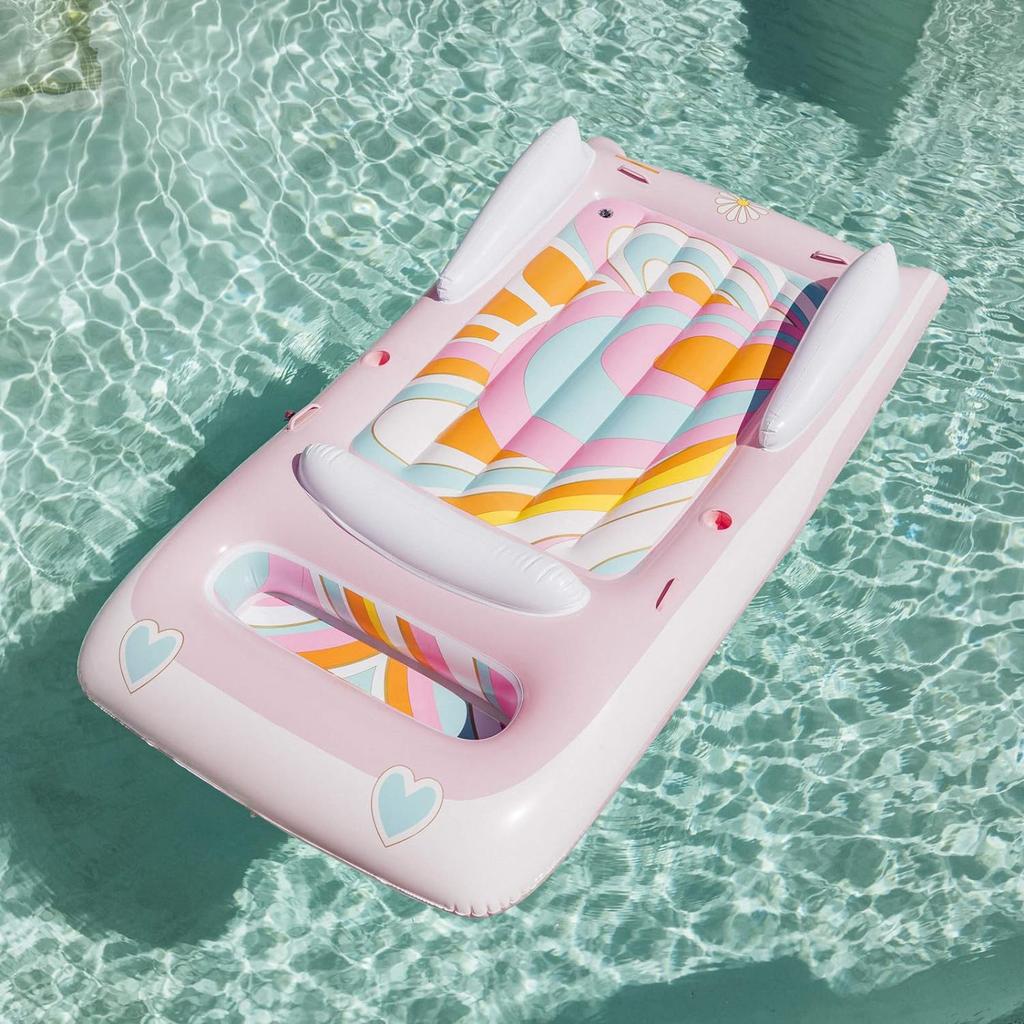 Inflatable Water Floating Raft for Adults Pool Float Bed with Thickened Handles Portable Inflatable Mat