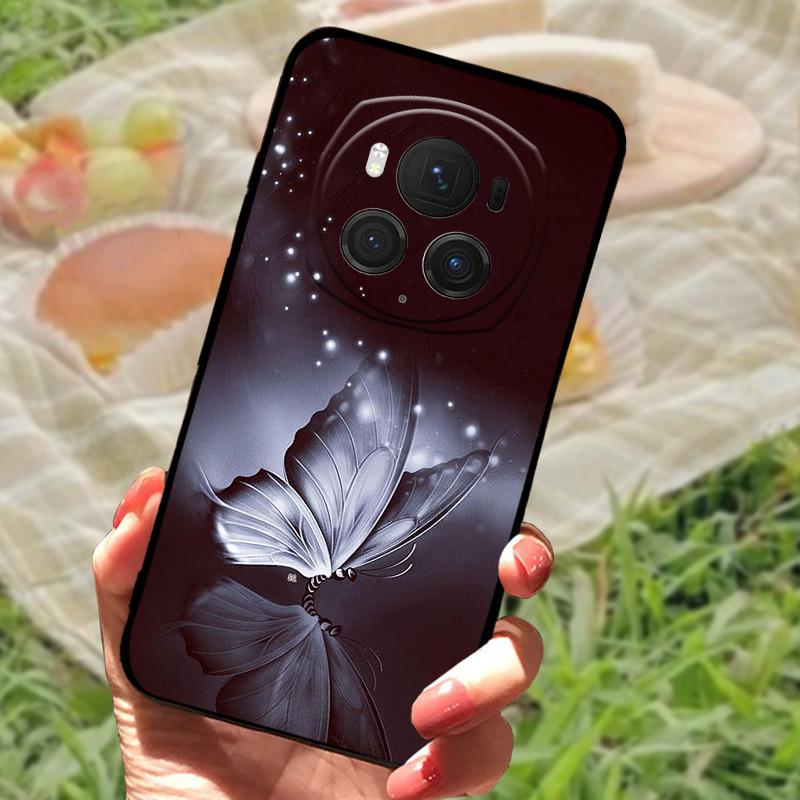 Für Honor Magic6 Pro Hülle Abdeckung Honor Magic6 Silikon Weich Marmor Schwarz Stoßstange Funda Coque für Honor Magic 6 Pro Vollständig Schützend