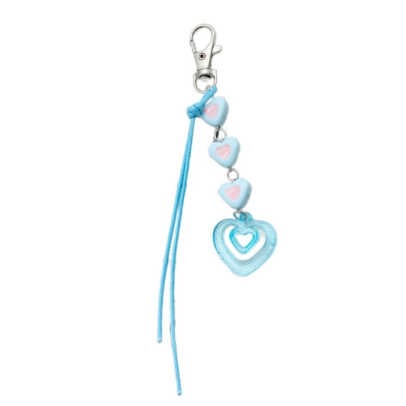 Handcrafted Key Chain Heart/Flower/Fishtail Pendant Keyring Acrylic Keychain Colorful Key Rings Bag Charm Ornament