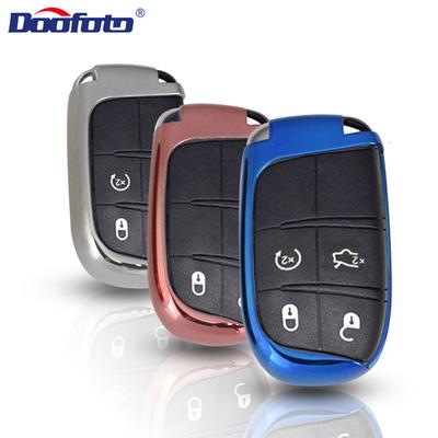 YELLOW Silicone Car Key Cover Case Fob and Key Chain for Jeep Renegade Compass Grand Cherokee for Chrysler 300c Wrangler Dodge Car Accessaries