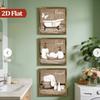 3Pcs Vintage Bathroom Wooden Plaques 2 Flat Restroom Hanging Ornament  Laundry Room